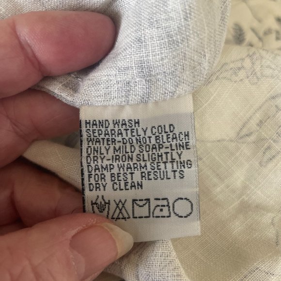 Pusser's Linen Light Beige Black Hawaiian Print Short Sleeved Button Up Shirt XL - Picture 10 of 10